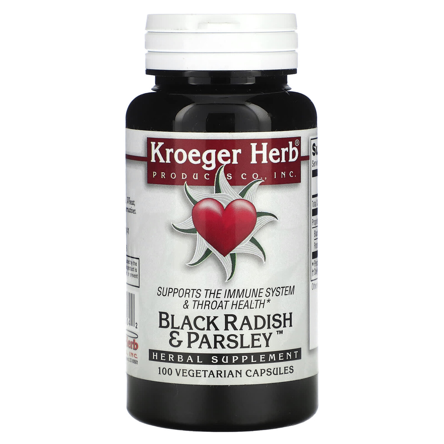 

Черная редька и петрушка, 100 вегетарианских капсул, Kroeger Herb Co
