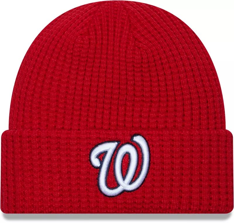 Мужская красная вязаная шляпа New Era Washington Nationals Prime. цена и фото