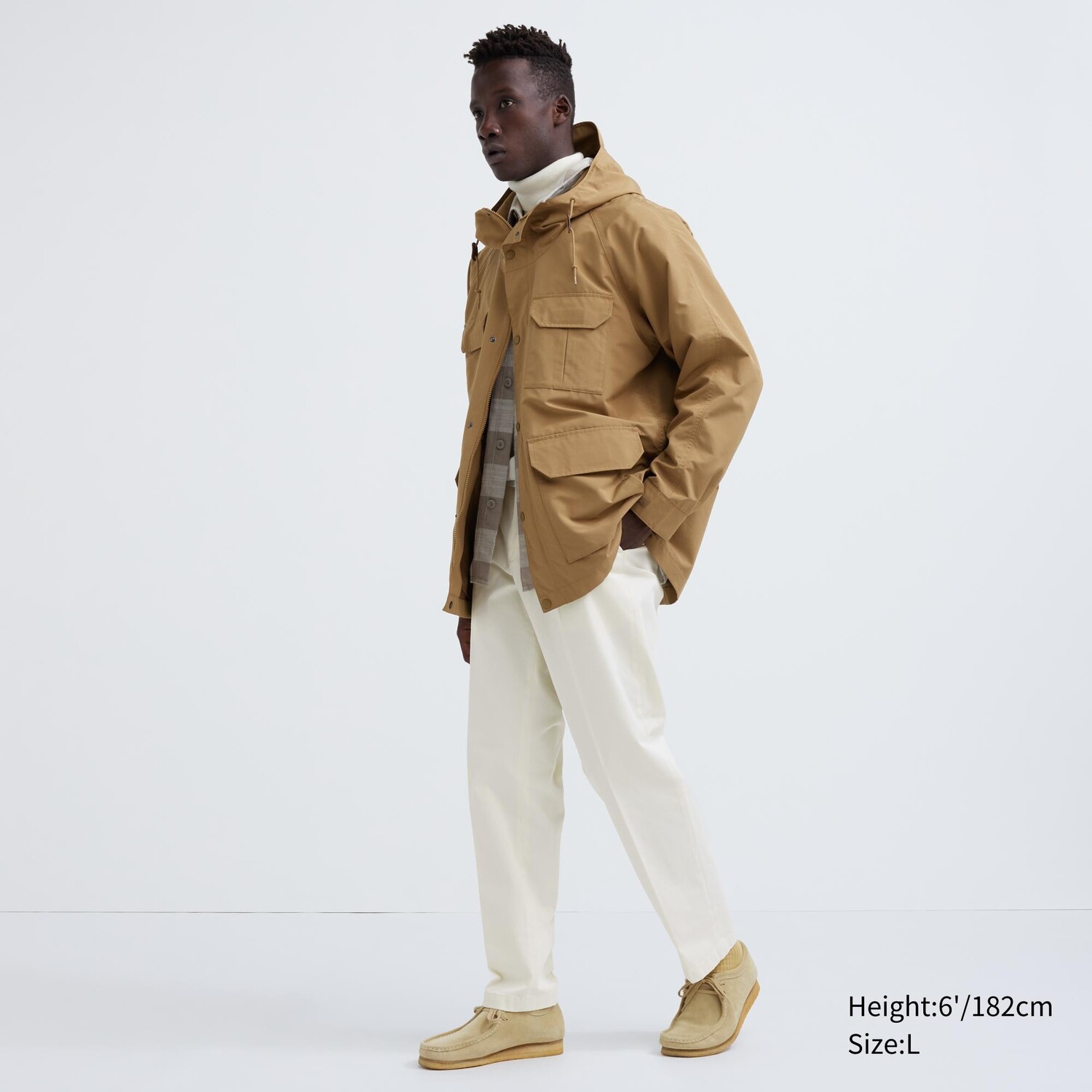 

Брюки UNIQLO Smart из хлопка удлиненные, айвори
