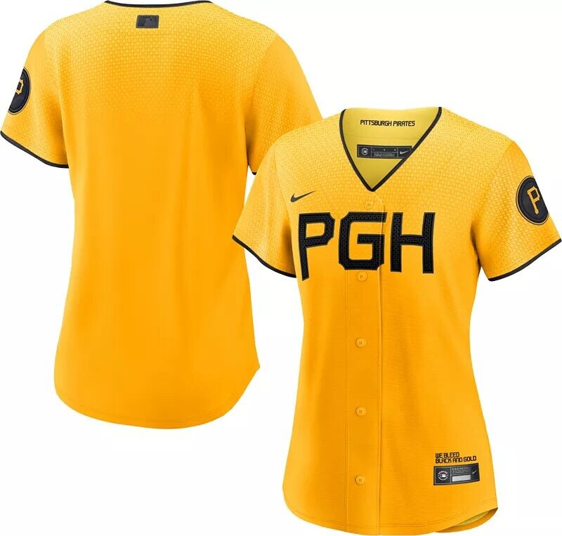 

Женская футболка Nike Pittsburgh Pirates 2023 City Connect Blank Cool Base