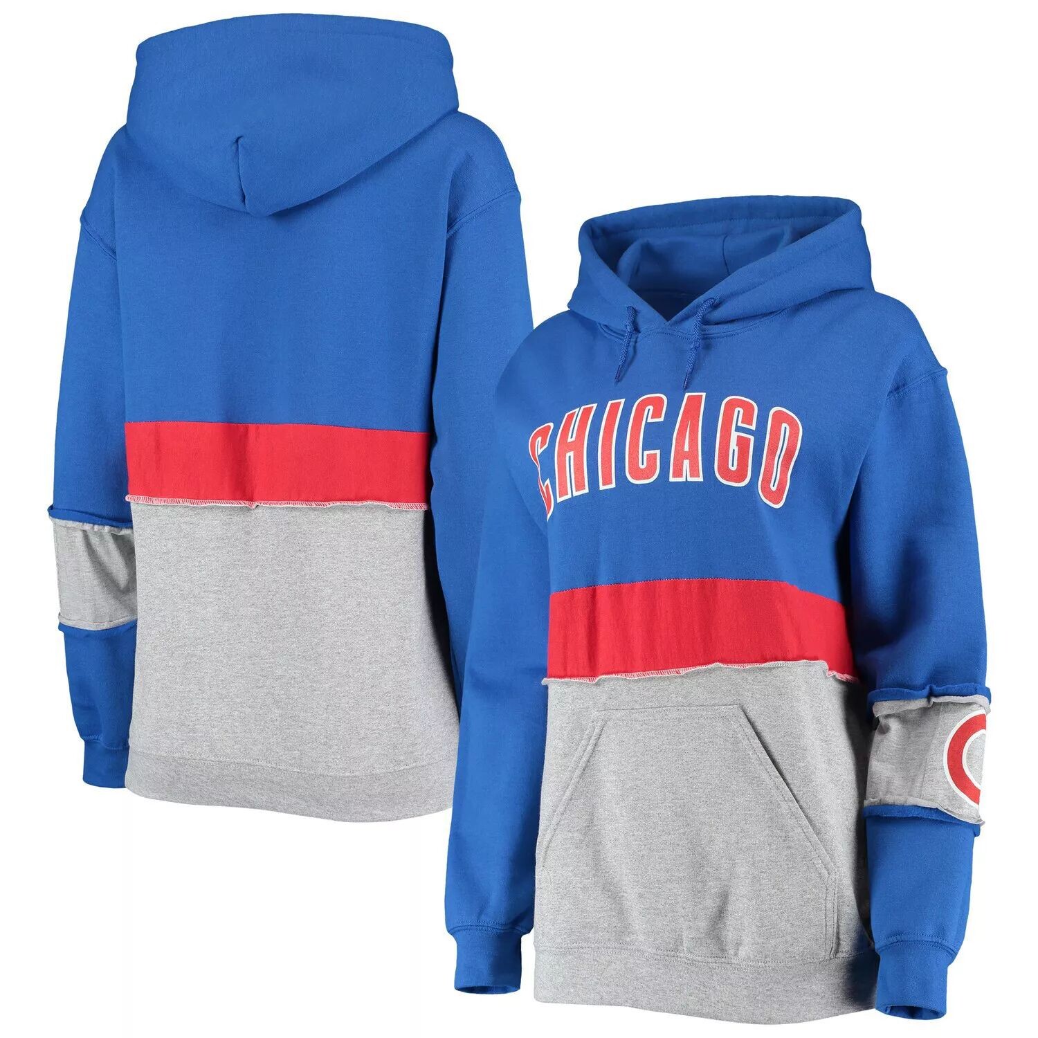

Женский пуловер с капюшоном Royal Chicago Cubs Refried Apparel