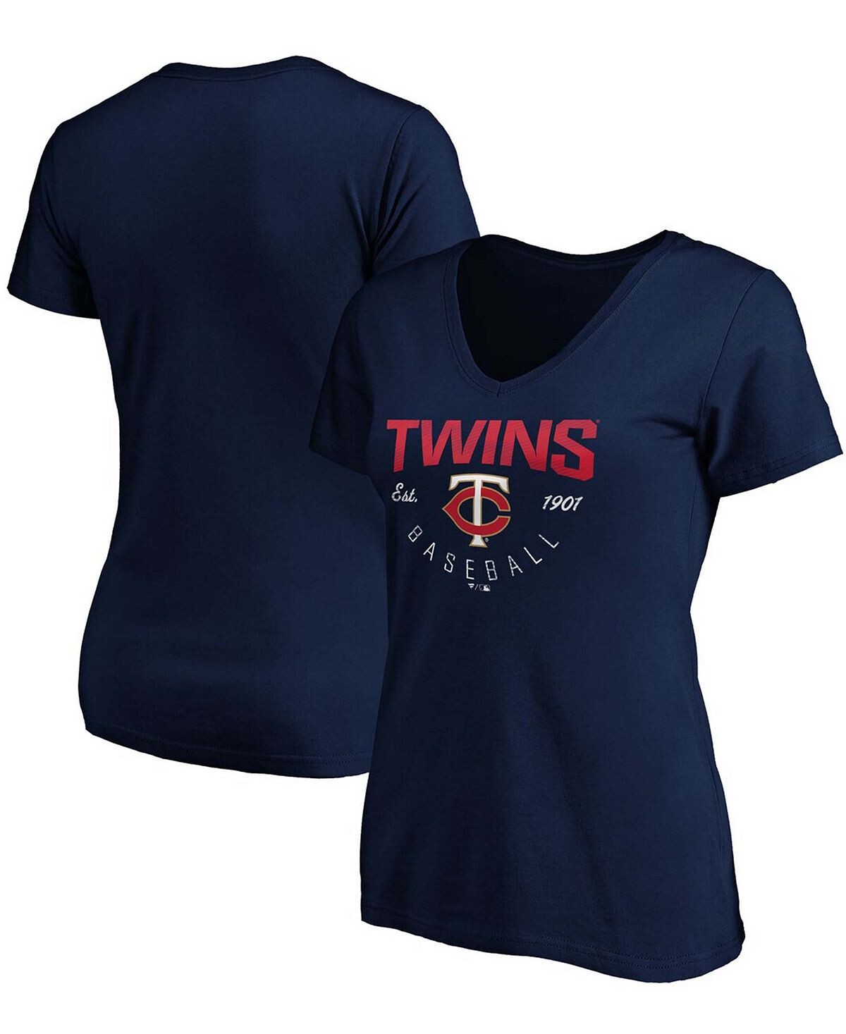 

Женская темно-синяя футболка Minnesota Twins Live For It с v-образным вырезом Fanatics, темно-синий