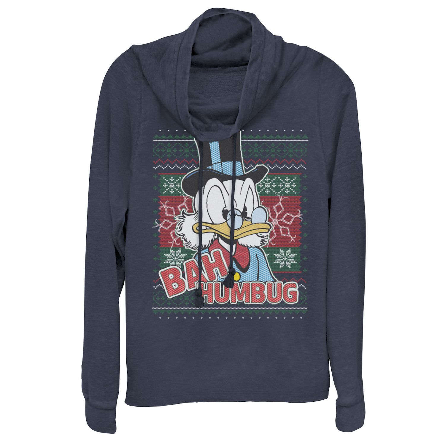 Рождественский свитер Bah Humbug Disney's Scrooge McDuck Juniors, пуловер с воротником-хомутом Licensed Character