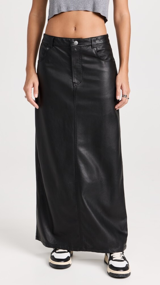 

Юбка Free People City Slicker Vegan Maxi, черный