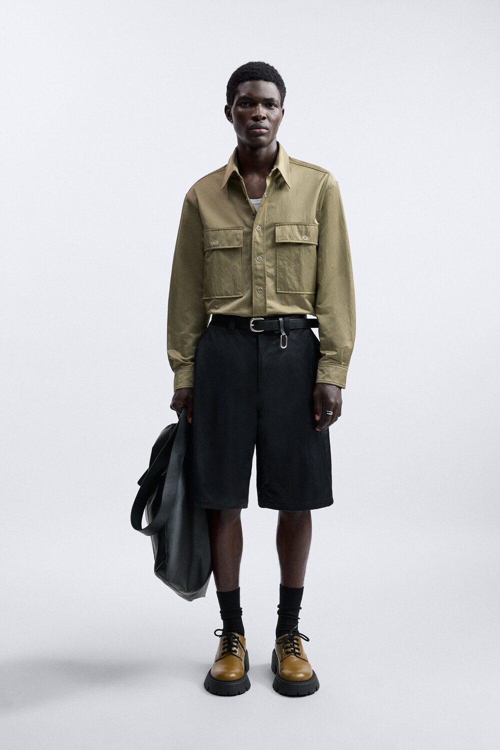 

Техническая рубашка, ограниченная серия Zara, оливково-зеленый