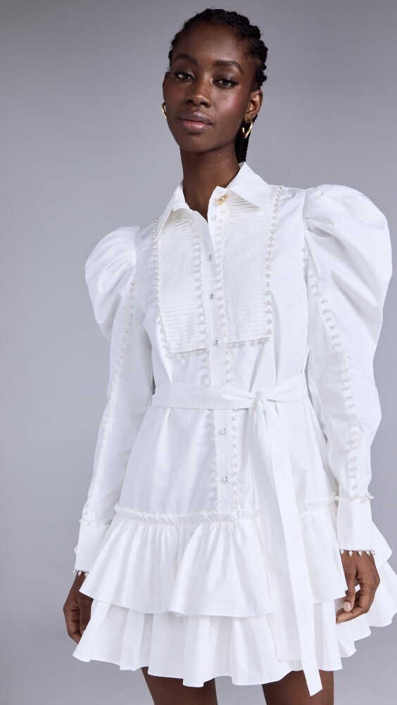 

Платье мини Aje Florence Pearl Trim, слоновая кость