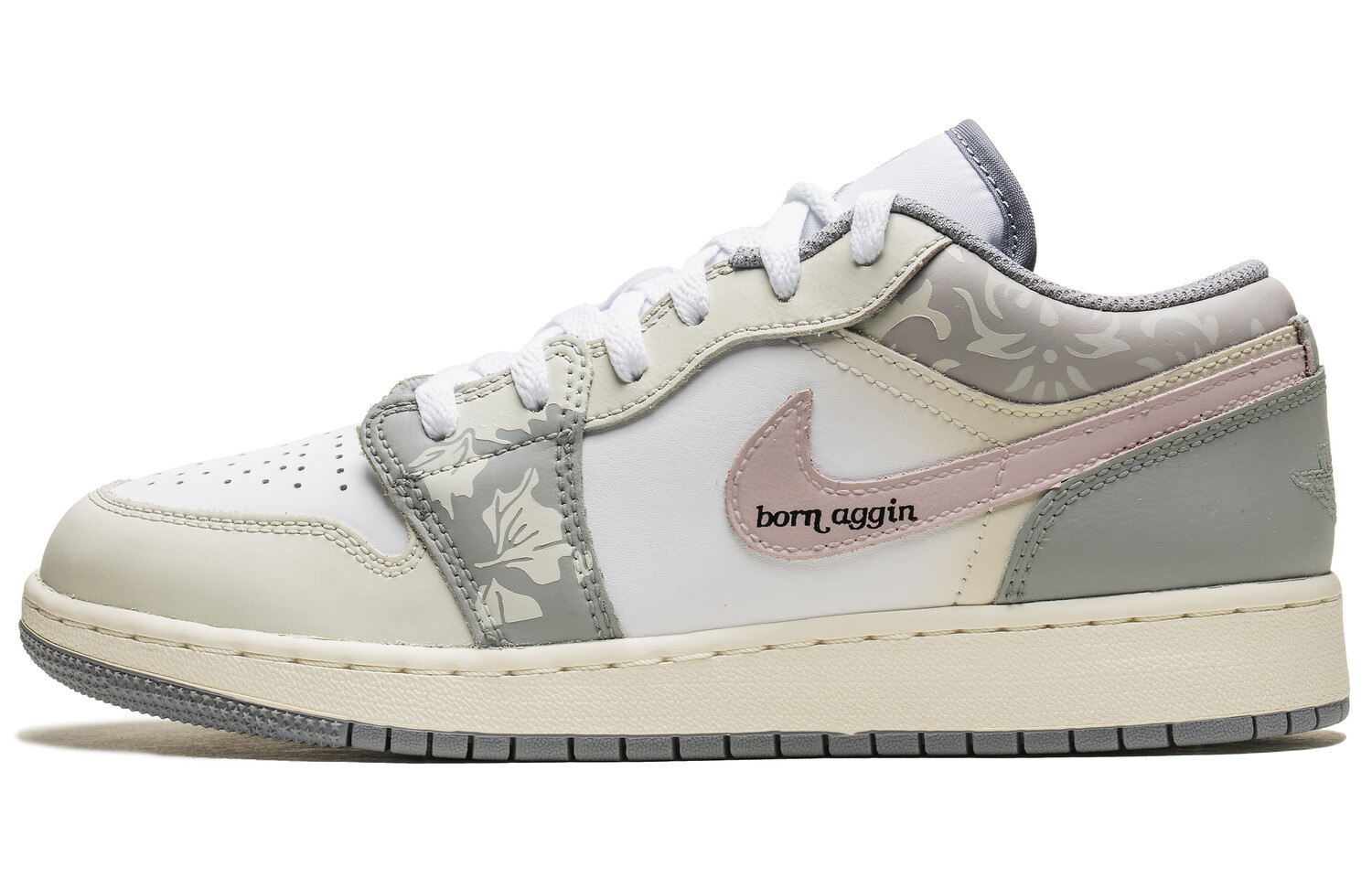 

Кроссовки Air Jordan 1 Vintage Basketball Shoes Women's Low-top Pink, цвет Off White