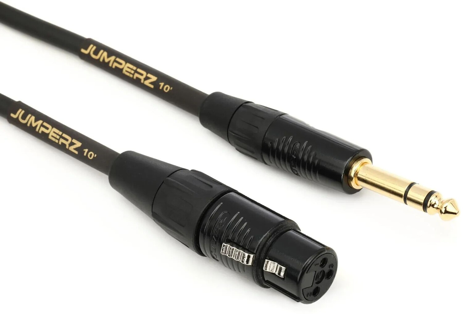 

JUMPERZ JGTRSXF-10 Золотой соединительный кабель TRS-XLRF — 10 футов