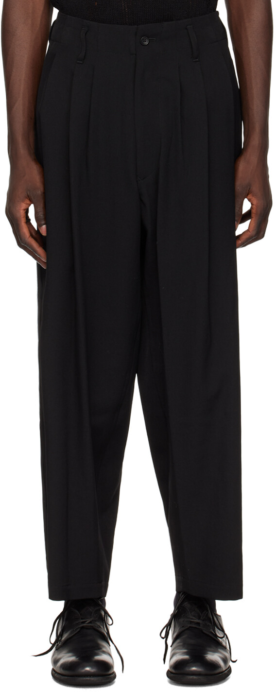 

Черные брюки со вставками Yohji Yamamoto, цвет Black