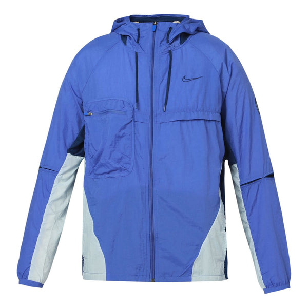 Куртка Nike Loose Big Pocket Zipper hooded track Jacket Blue, синий фото