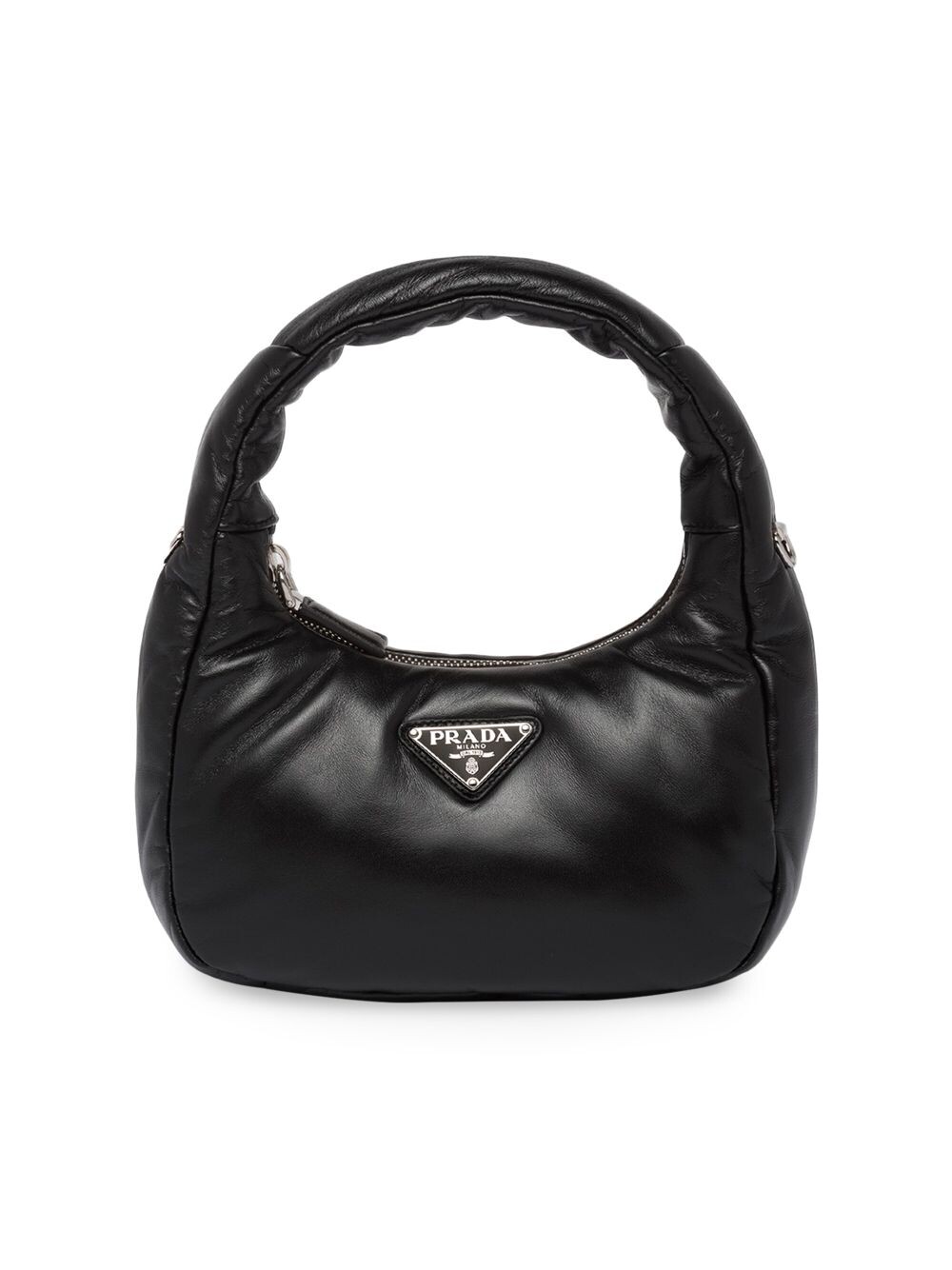 

Мягкая стеганая мини-сумка из кожи наппа Prada, черный