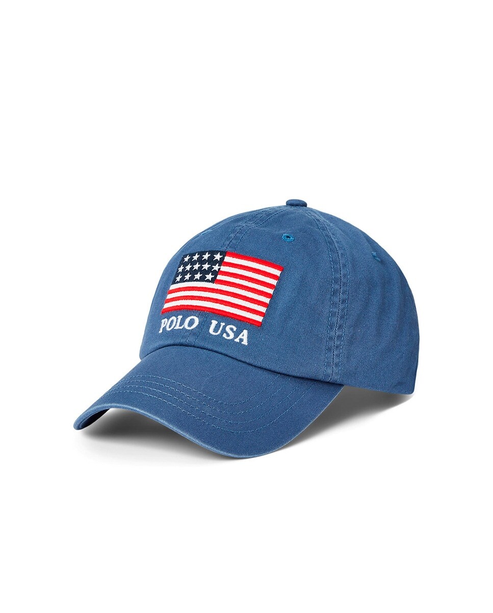 

Мужская хлопковая кепка с флагом США. Polo Ralph Lauren, синий