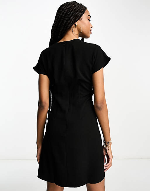 

Черное платье мини с талией и талией ASOS DESIGN Tall