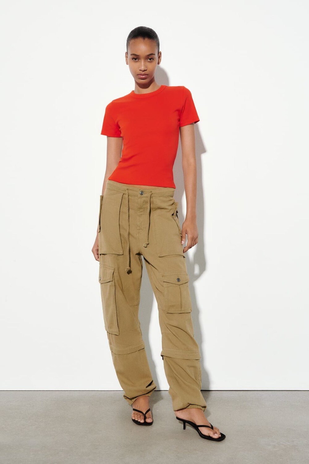 

Топ в рубчик ZARA, красный