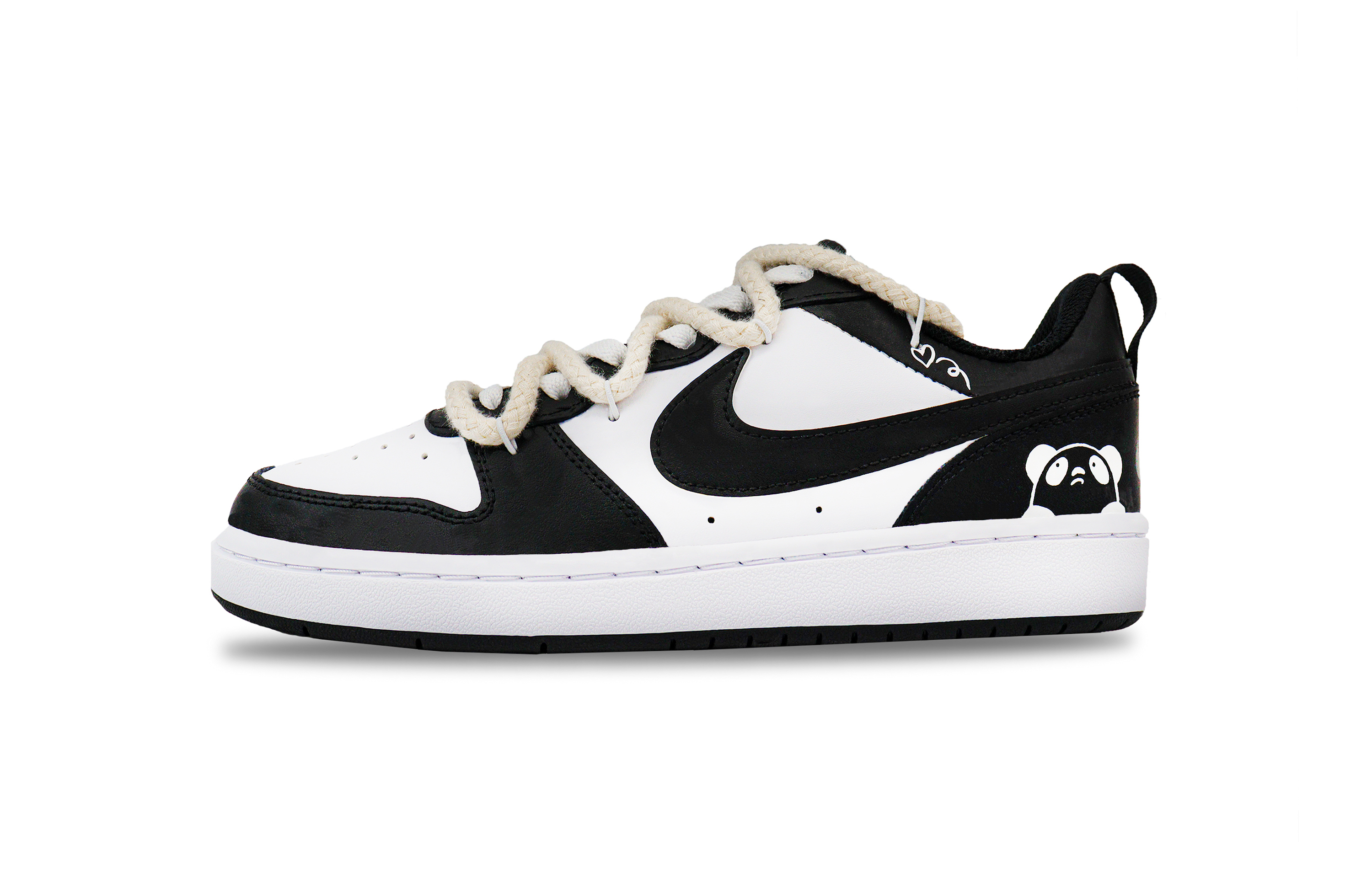 

Кроссовки Nike Court Borough Skateboarding Shoes Women's Low-top White/black, черный/белый