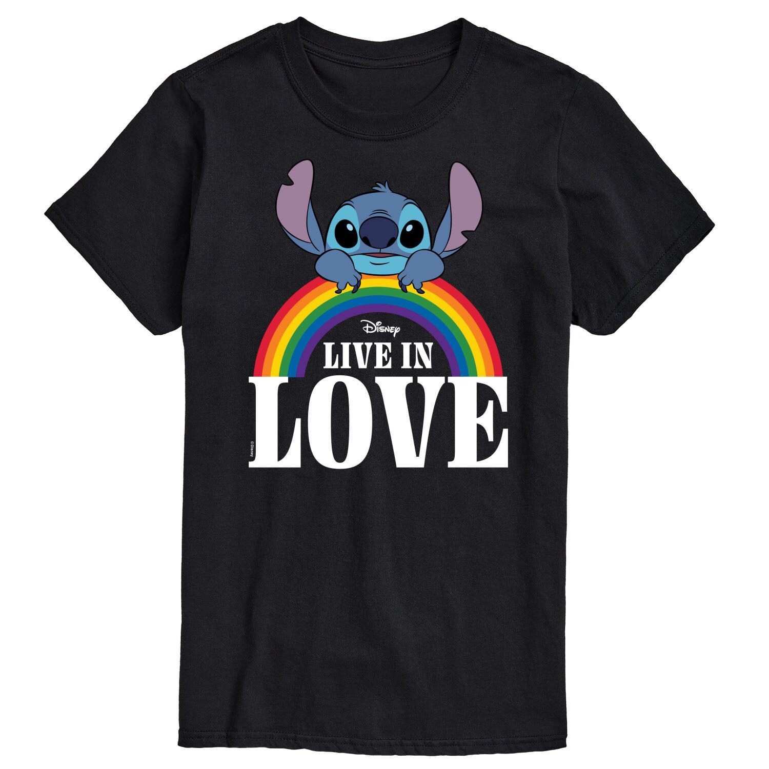 

Мужская футболка с рисунком Лило и Стич Disney's Live In Love Licensed Character, черный