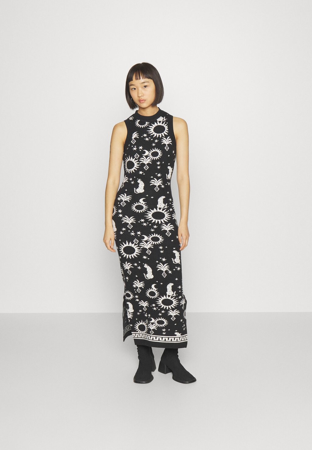 

Трикотажное платье PARADISE LEOPARD DRESS Never Fully Dressed, черный