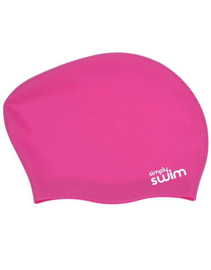 Силиконовая шапочка для плавания с длинными волосами – однотонные цвета Simply Swim, розовый
