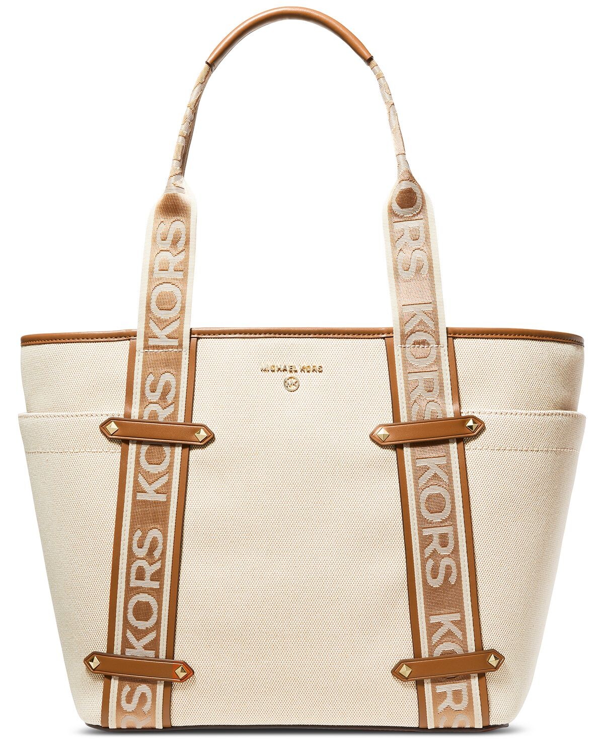 

Большая открытая сумка-тоут из лямок с логотипом Maeve Michael Kors