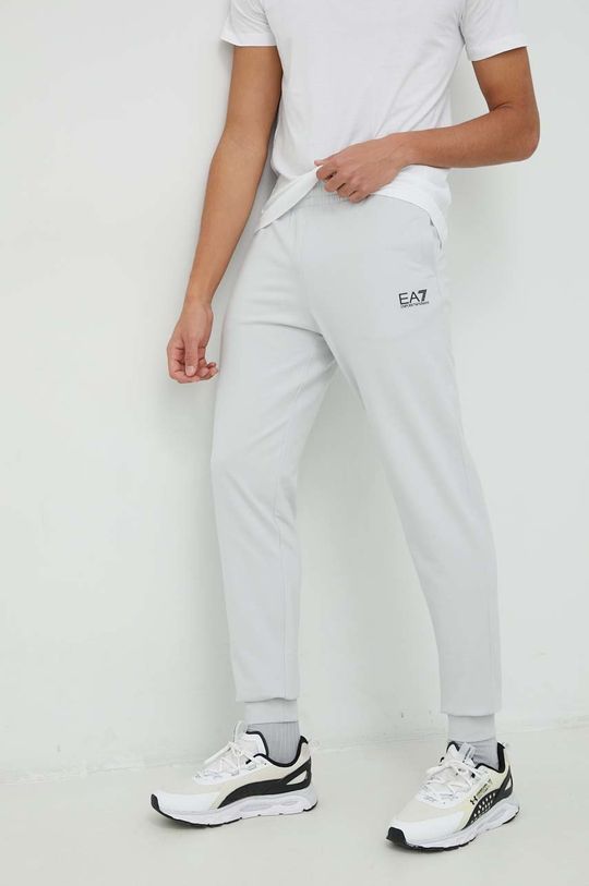 Спортивные брюки из хлопка EA7 Emporio Armani, серый
