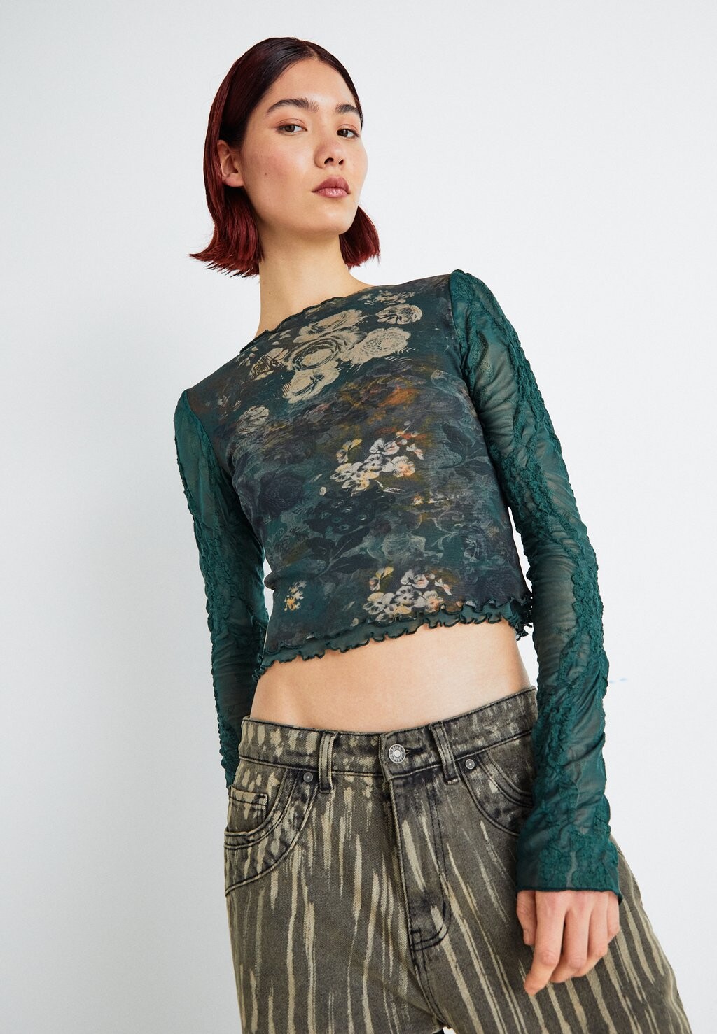 

Топ с длинными рукавами FLORAL VINTAGE Jaded London, цвет green