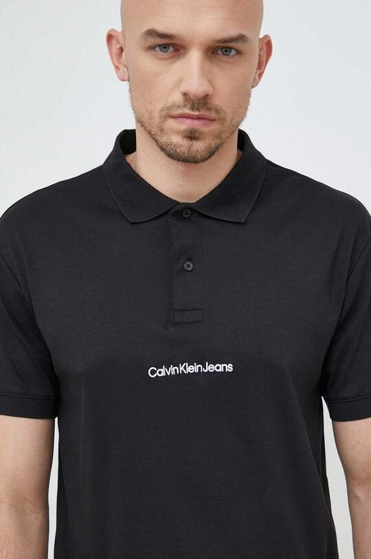 

Хлопковая рубашка-поло Calvin Klein Jeans, черный