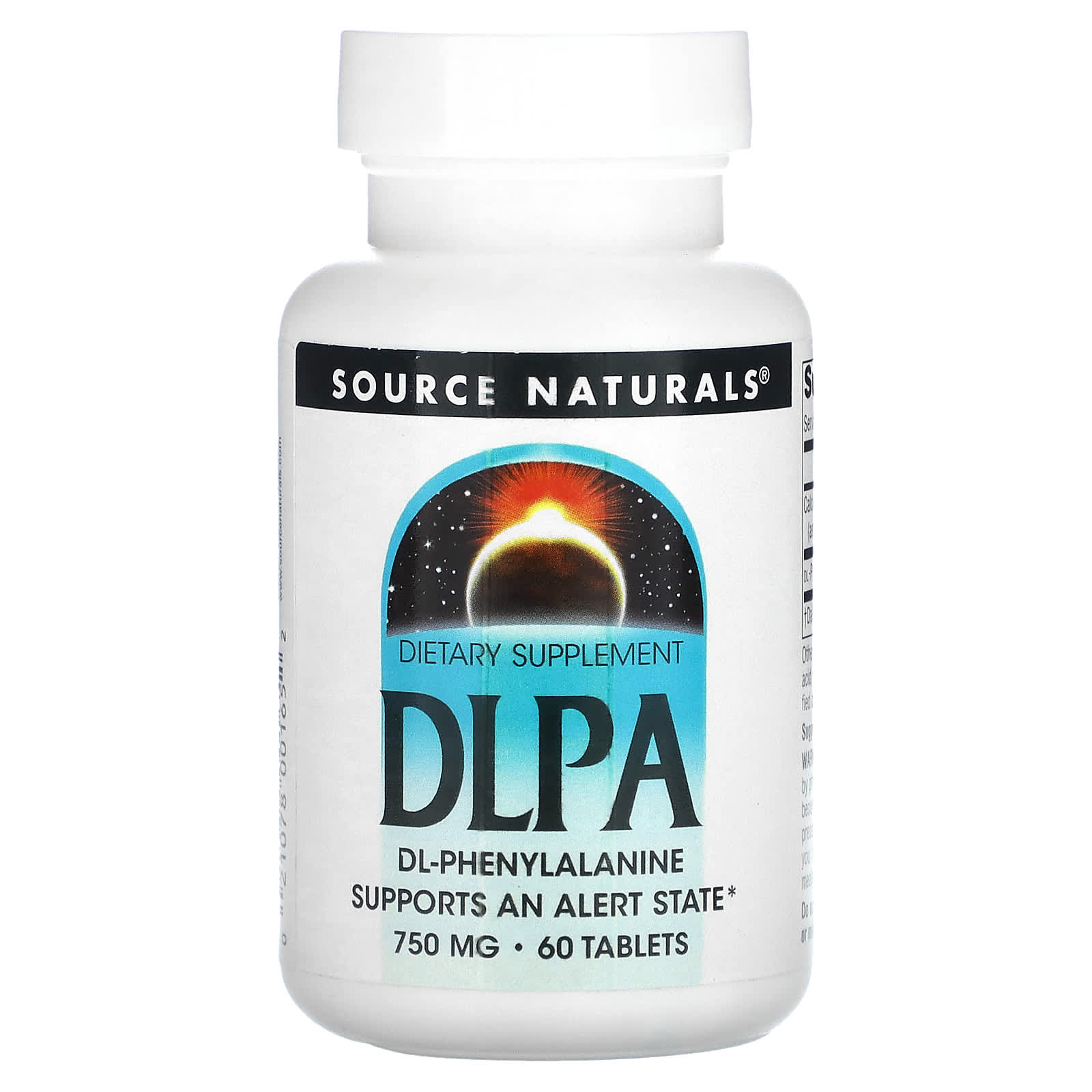 

DLPA (DL-фенилаланин), 750 мг, 60 таблеток, Source Naturals