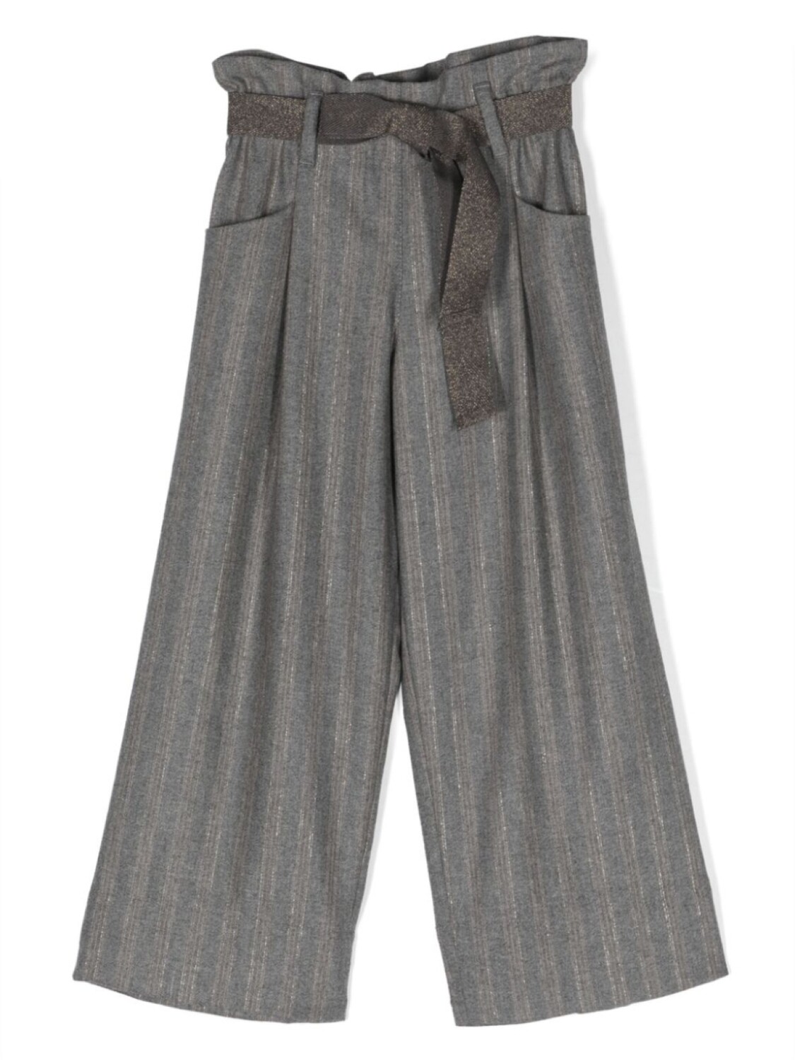 

Brunello Cucinelli Kids брюки с завязками, серый