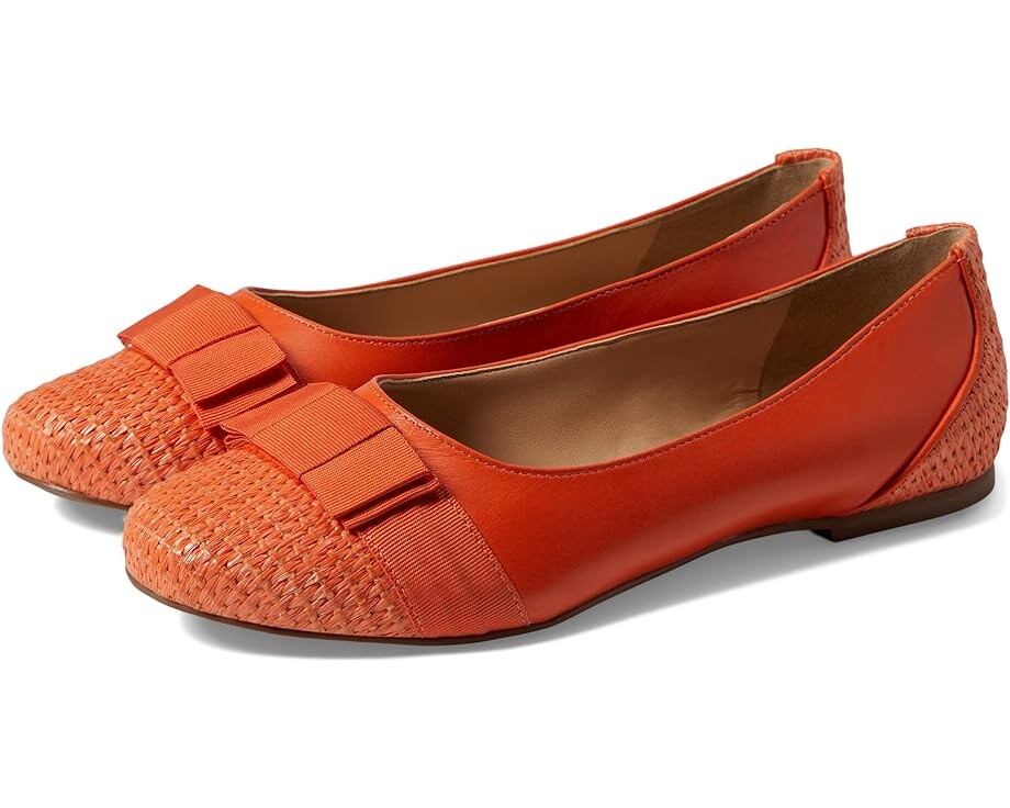 Туфли на плоской подошве French Sole Layla, цвет Orange Nappa/Raffia балетки layla french sole цвет beige nappa raffia