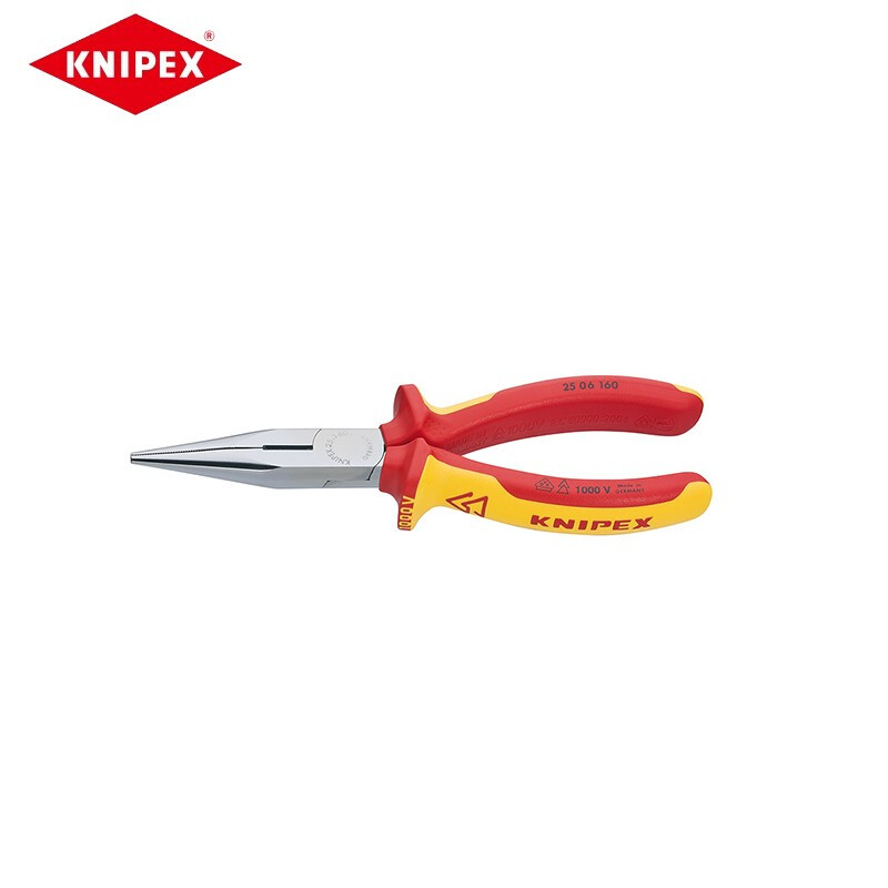 KNIPEX 160 мм изолированные плоскогубцы с острыми концами, плоскогубцы с диагональными концами, плоскогубцы для электрика 25 06 160 по индивидуальному заказу (срок поставки 4-8 недель)