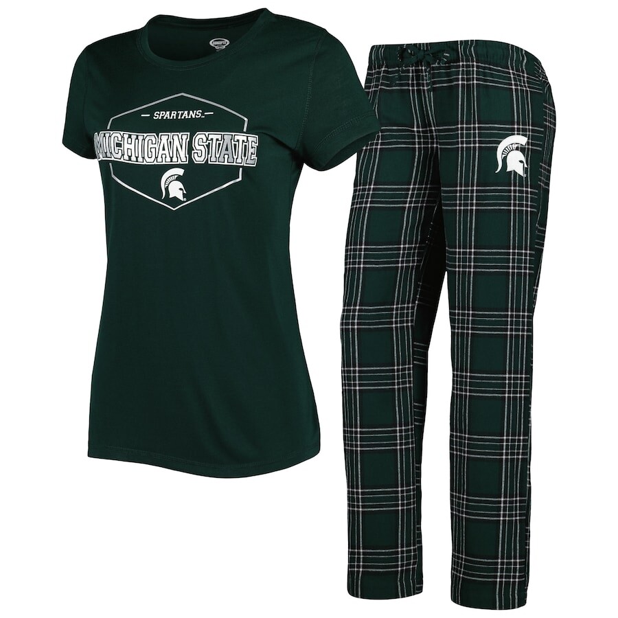 

Пижамный комплект Concepts Sport Michigan State Spartans, зеленый