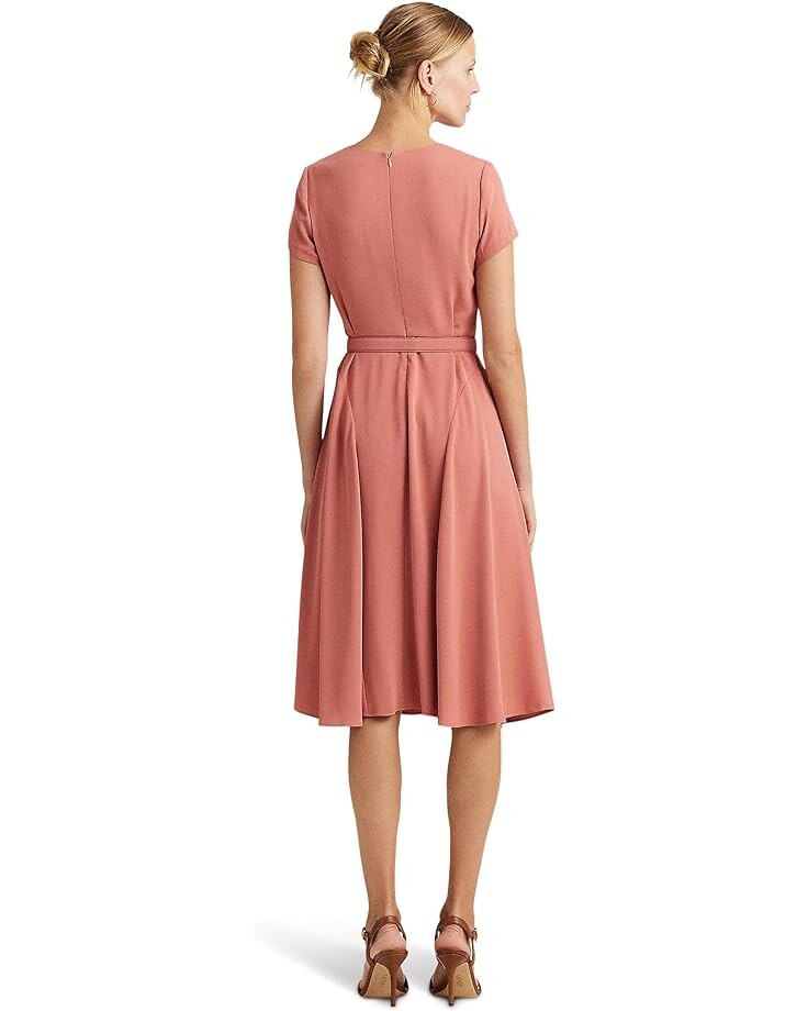 

Платье LAUREN Ralph Lauren Belted Georgette Dress, цвет Pink Mahogany
