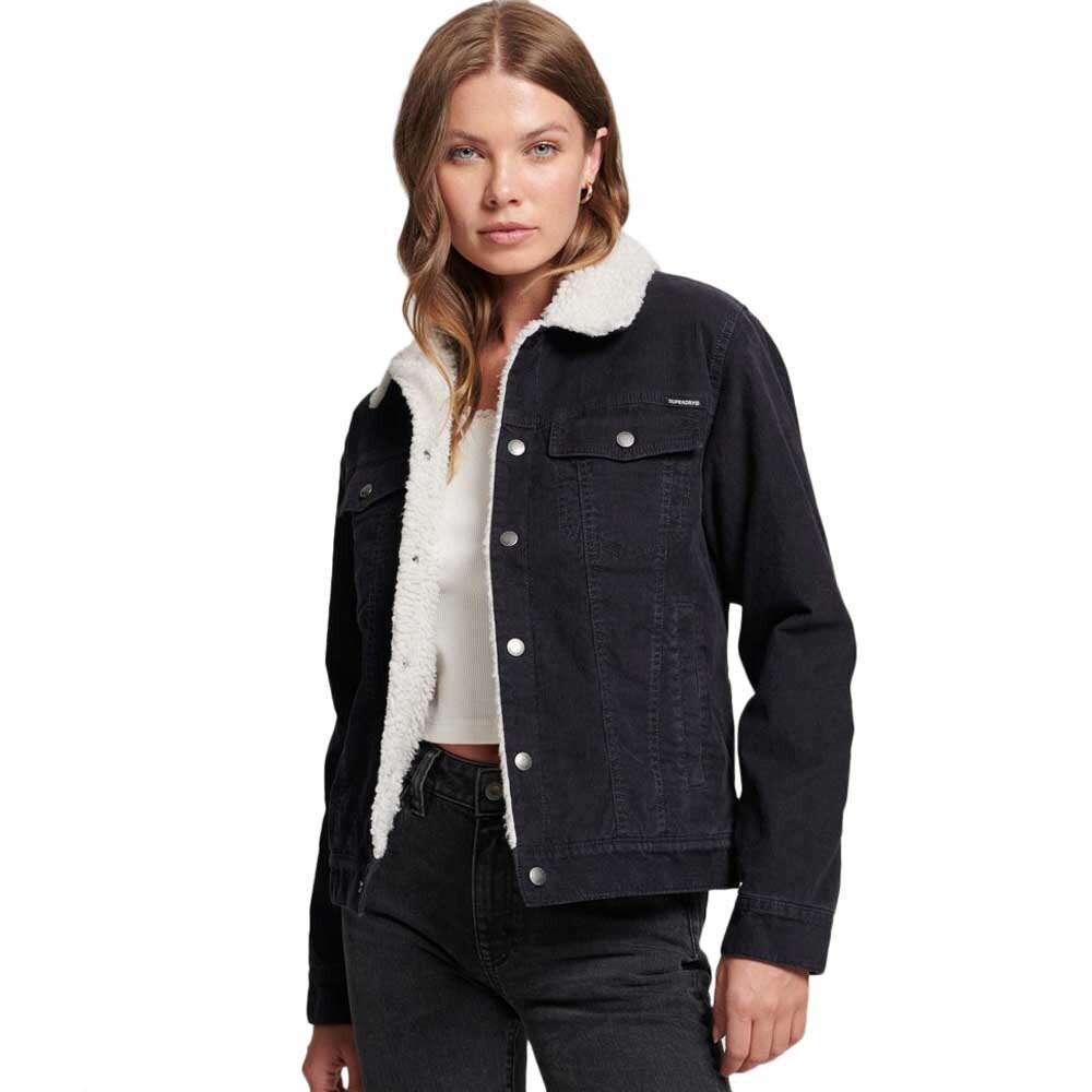

Куртка Superdry Vintage Sherpa Cord Denim, черный