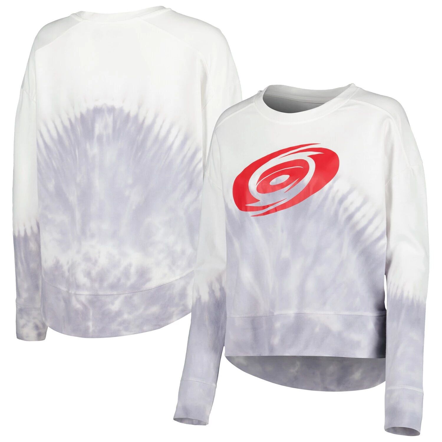 

Женская футболка Concepts Sport серого/белого цвета с длинными рукавами Carolina Hurricanes Orchard Tie Dye
