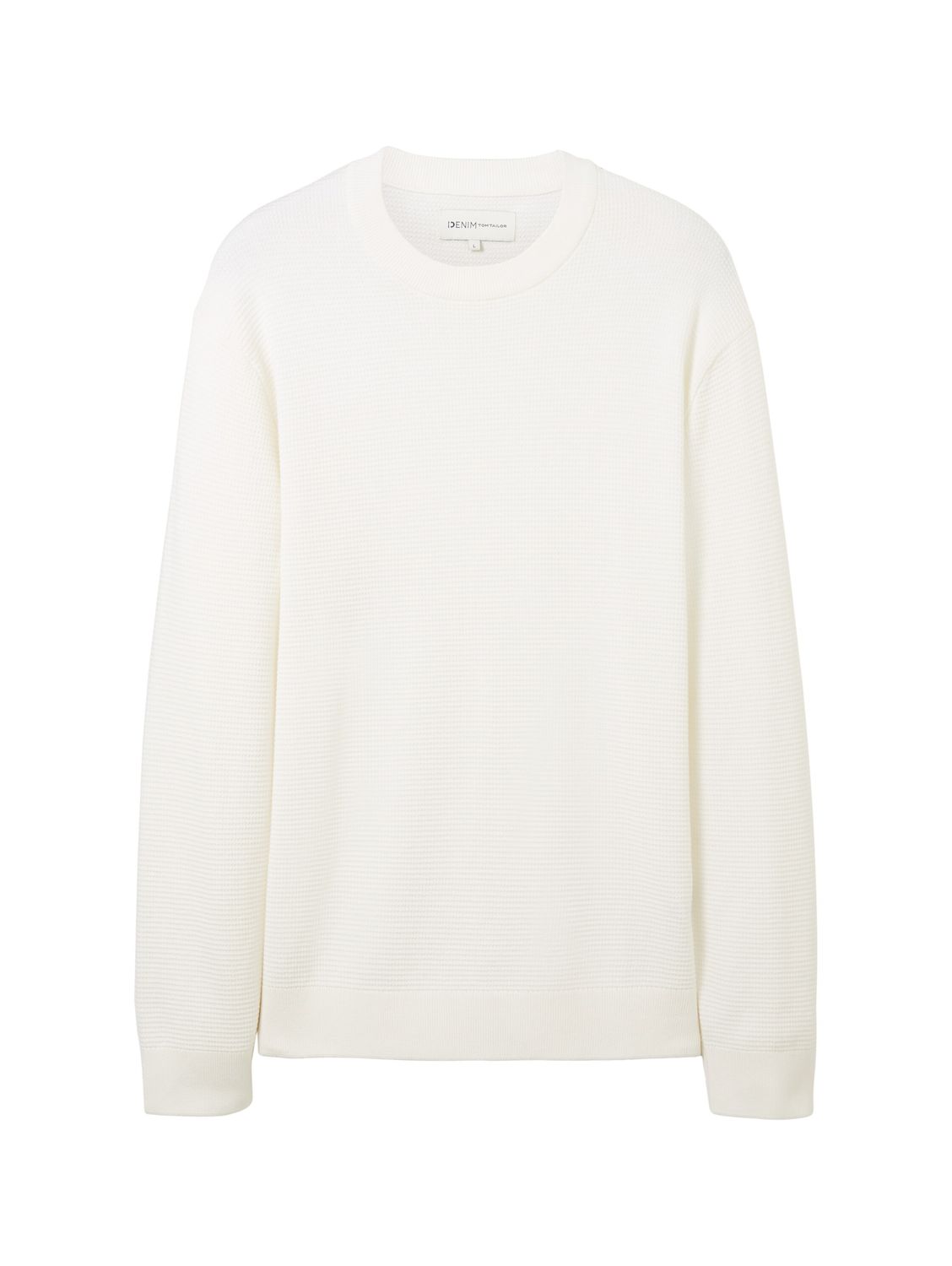 Пуловер TOM TAILOR Denim STRUCTURED BASIC, белый лонгслив tom tailor размер l белый