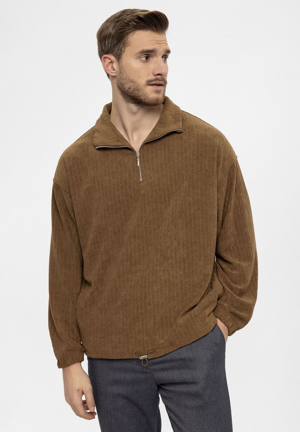 

Флисовая толстовка High Neck Antioch, коричневый