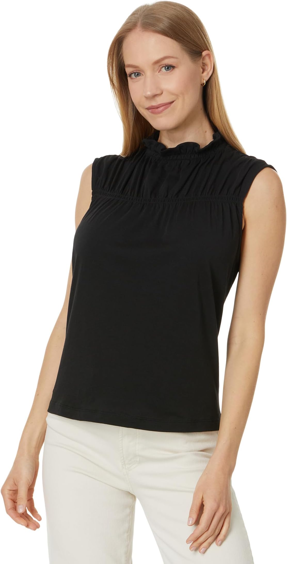 

Топ Sanctuary Sleeveless Shirred Top, черный