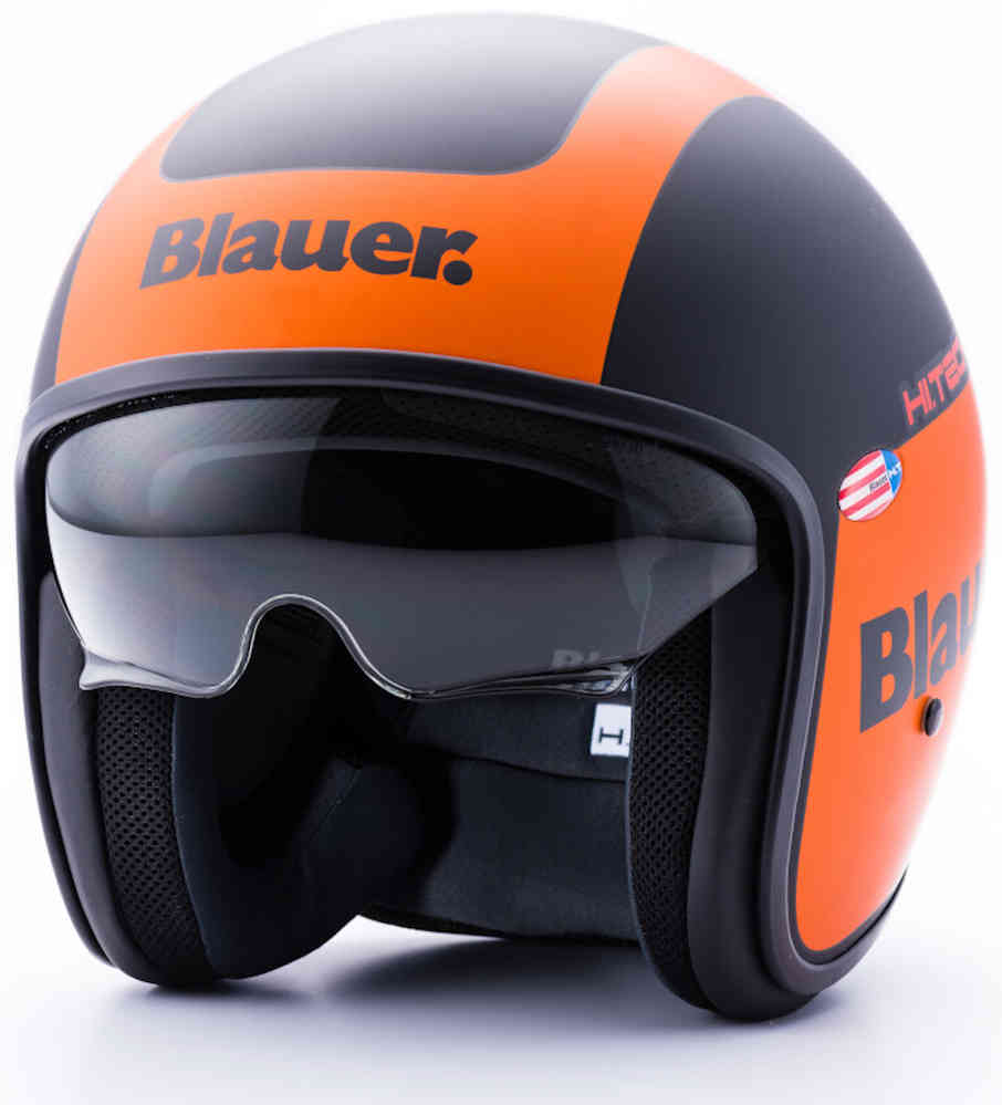 Шлем Pilot 1.1 G с графическим реактивным двигателем Blauer, черный матовый/оранжевый