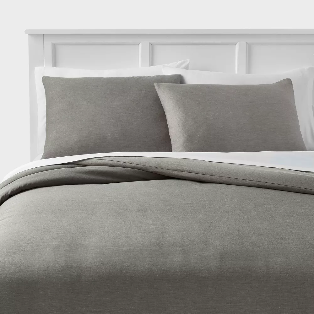

Пододеяльник и наволочка из смесового хлопка с принтом Twin/Twin Extra Long Light Grey/White Tone - Room Essentials, цвет Light Gray