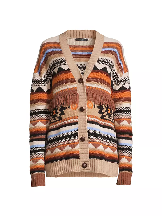 

Шерстяной кардиган вязки интарсия Gleba Weekend Max Mara, цвет hazelnut brown