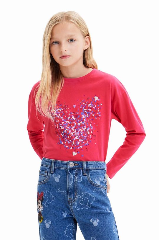 Хлопковая рубашка Disney с длинными рукавами для детей/топор Desigual, розовый