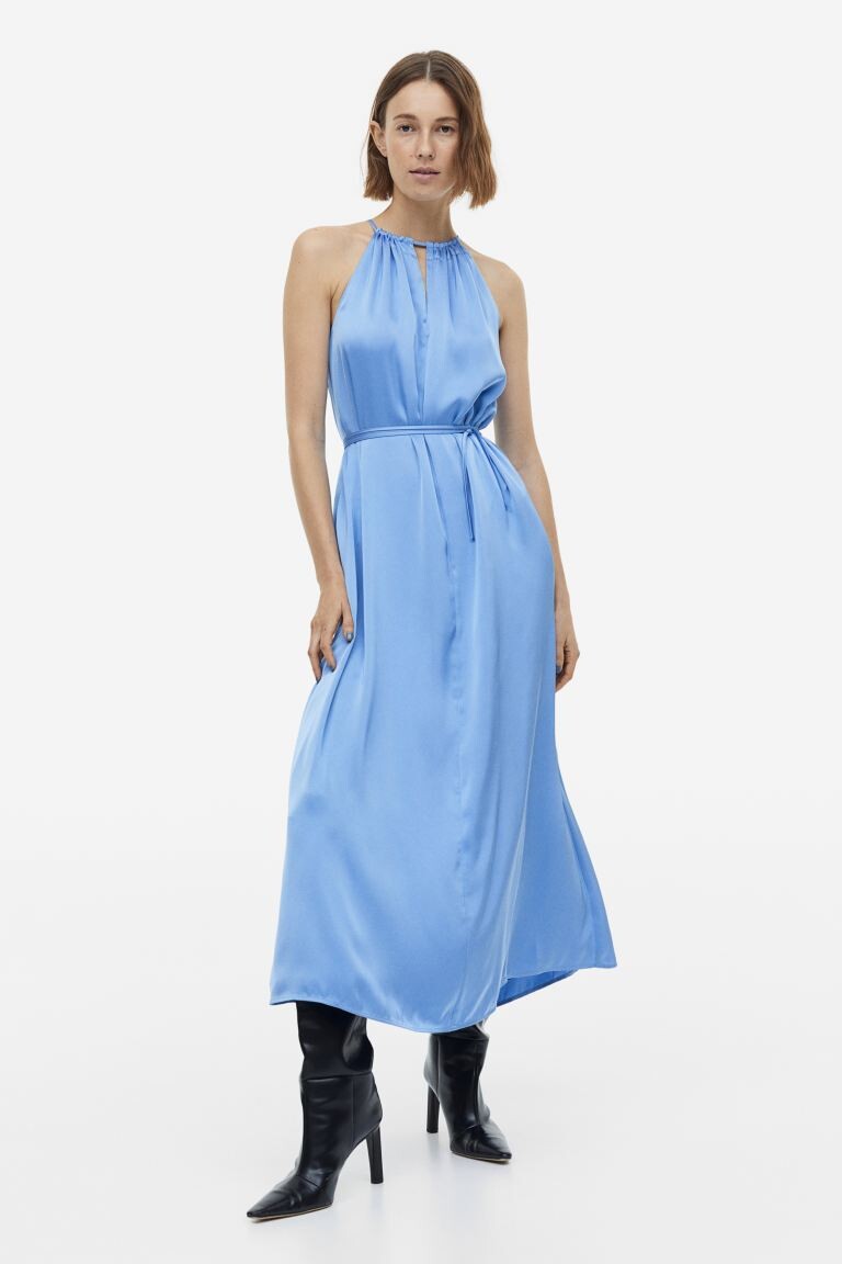

Длинное атласное платье H&M