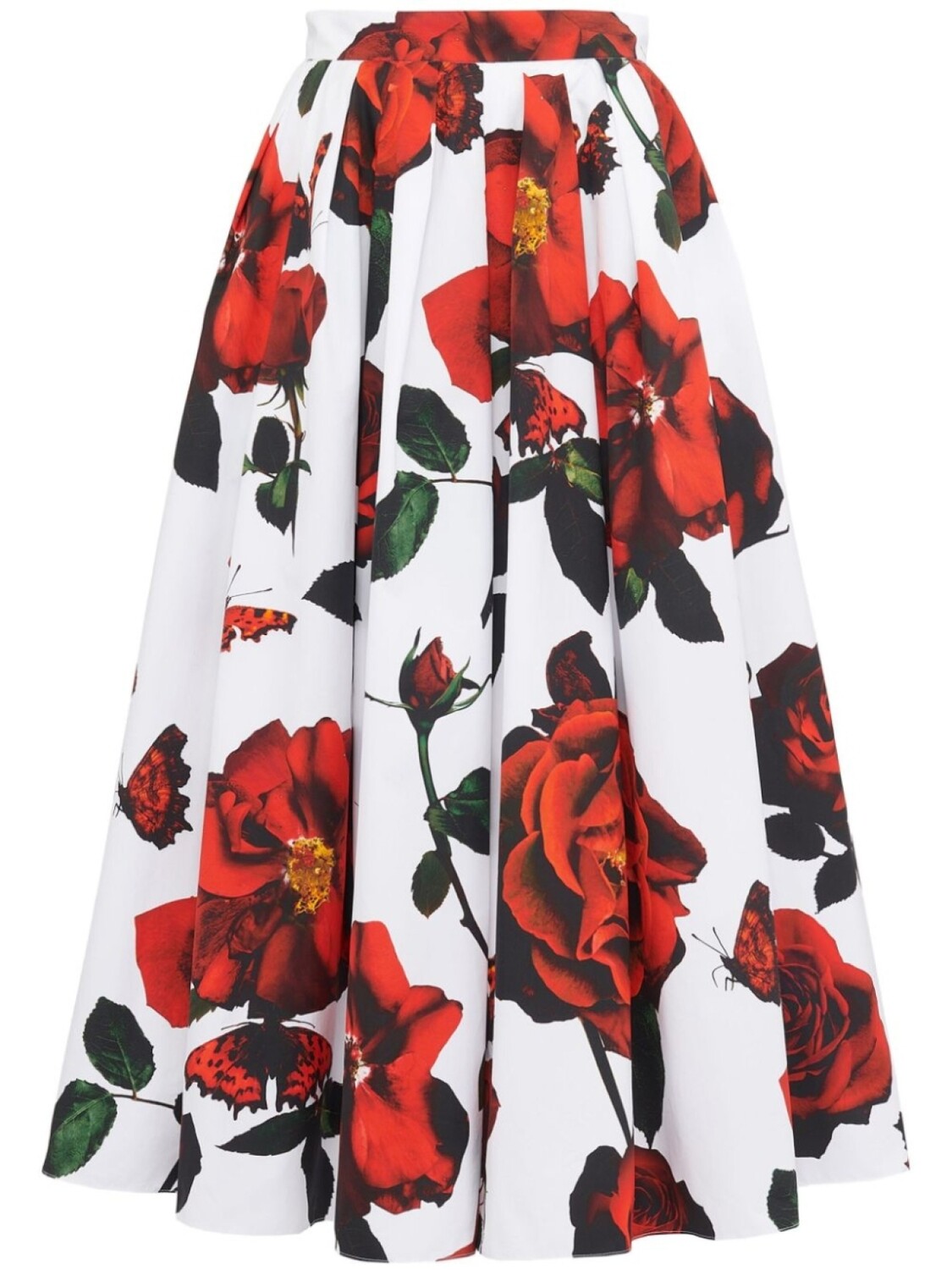 

Alexander McQueen юбка Tudor с принтом Rose, белый
