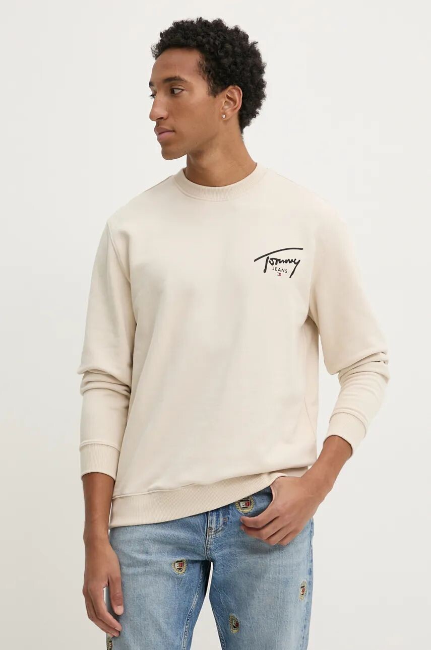 

Хлопковая толстовка Tommy Jeans, бежевый