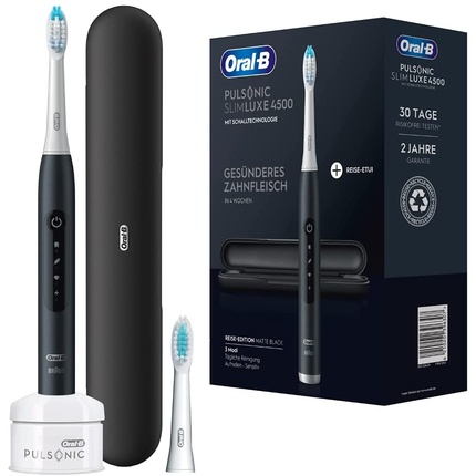 

Электрическая звуковая зубная щетка Oral-B Pulsonic Slim Luxe 4500 с 3 программами очистки — черная, Oral B