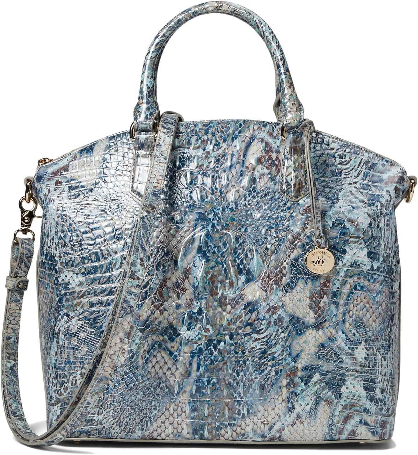 цена Большая сумка Melbourne Duxbury Brahmin, цвет Icy Python