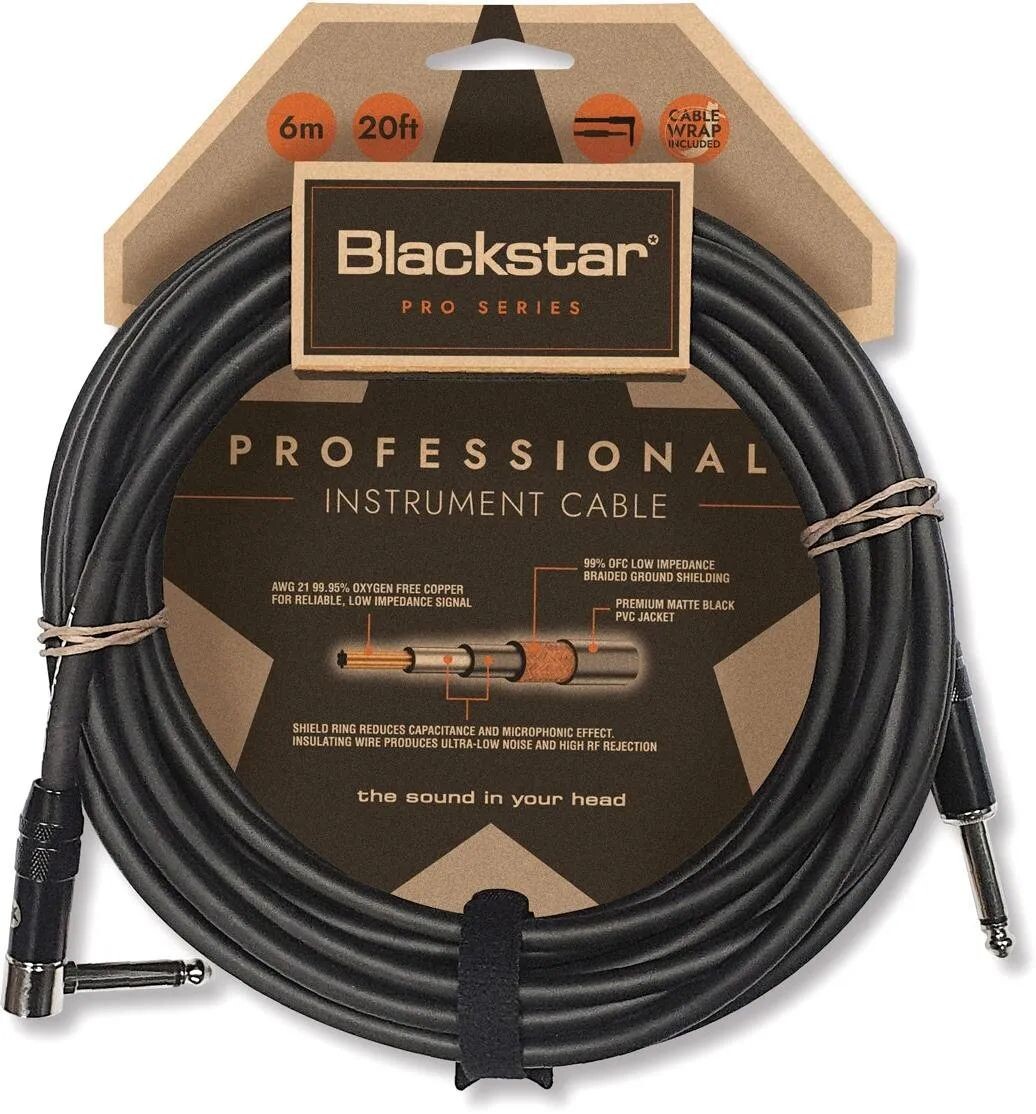 

Новый инструментальный кабель Blackstar Pro, прямой и угловой — 20 футов