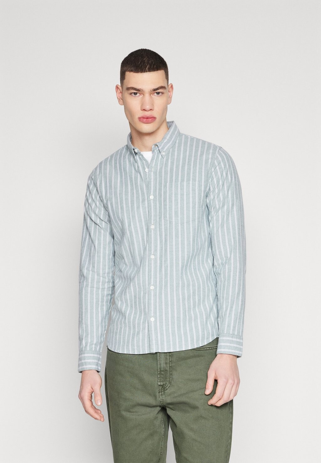 

Рубашка OXFORDS Hollister Co., цвет green stripe