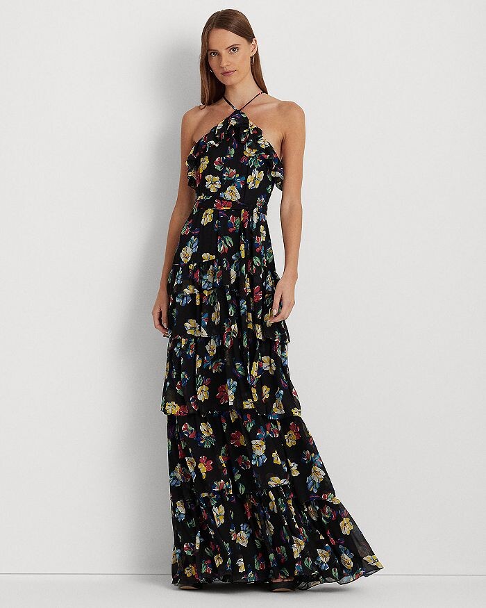

Платье с цветочным принтом и оборками на бретелях Ralph Lauren