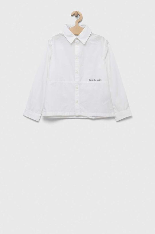 

Детская хлопковая рубашка Calvin Klein Jeans, белый